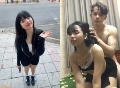 người yêu quyến rũ hành động táo bạo phía sau